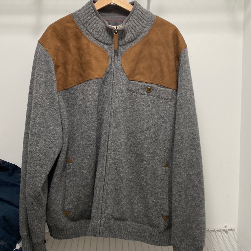Wool and Leather Bomber Jacket